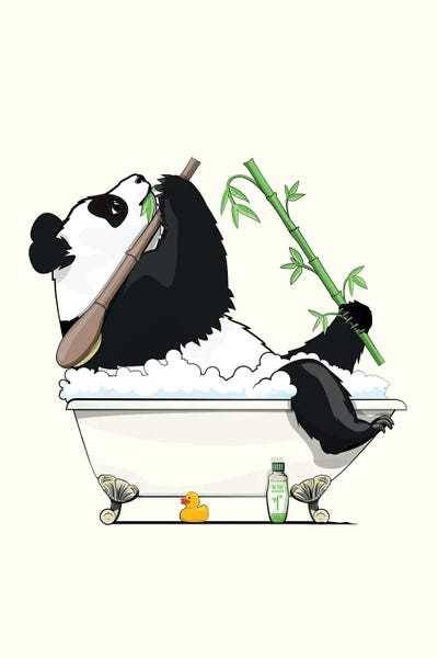 Pandas: Panda Bear In The Bath by WyattDesign