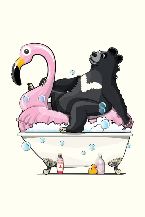 Asian Bear In The Bath