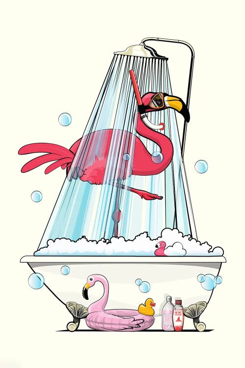 Flamingo In The Shower