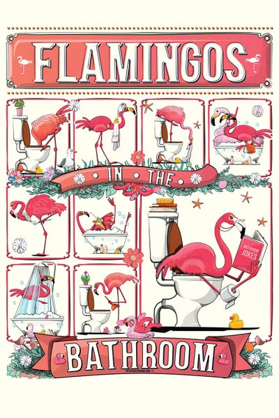 WyattDesign: Flamingos In The Bathroom by WyattDesign