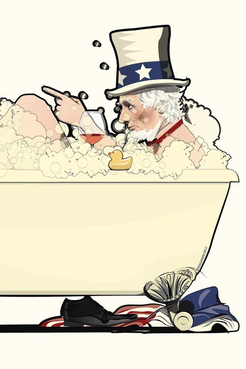 Uncle Sam In The Bath