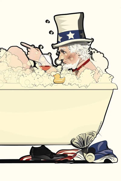 Uncle Sam: Uncle Sam In The Bath by WyattDesign