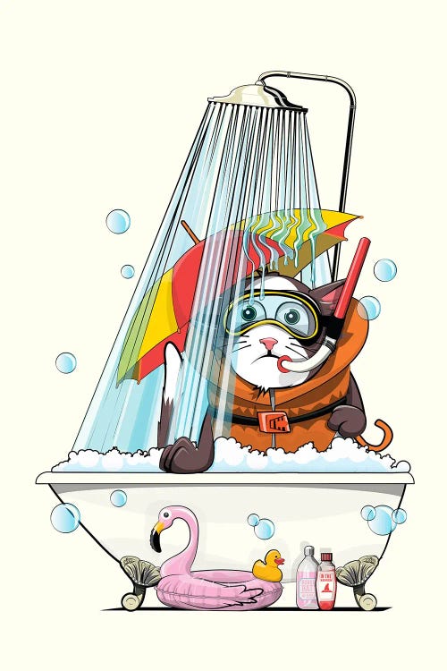 Cat In The Shower