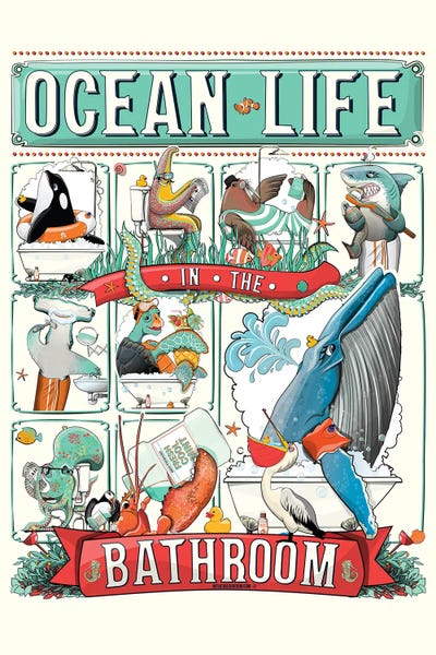 Ocean Sea Life In The Bathroom