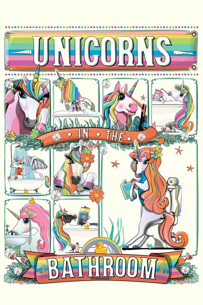 Unicorns: Unicorn In The Bathroom by WyattDesign