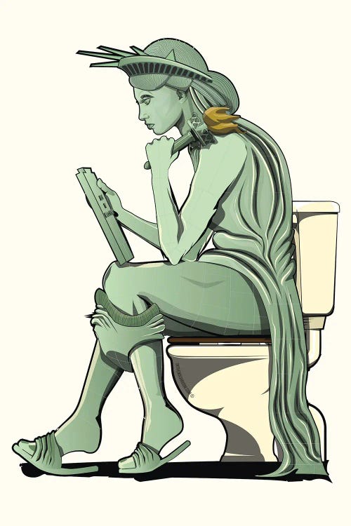 Statue Of Liberty On The Toilet