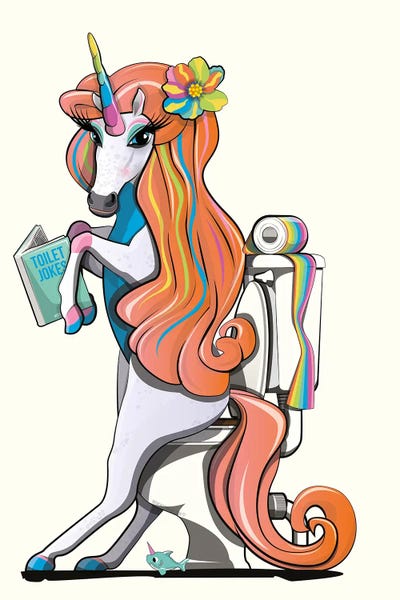 WyattDesign: Unicorn On The Toilet by WyattDesign