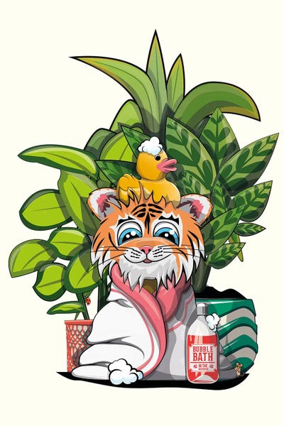 WyattDesign: Tiger Cub In Bath Towel by WyattDesign