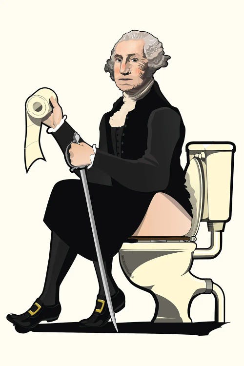 George Washington On The Toilet