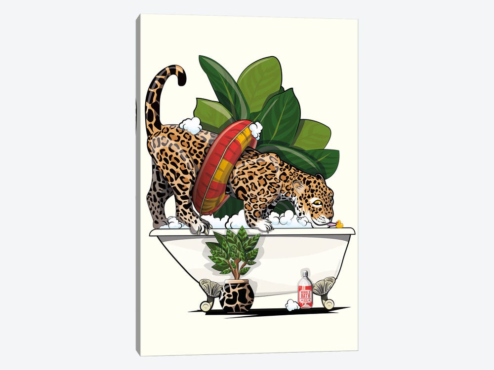 Jaguar Drinking From The Bath by WyattDesign 1-piece Canvas Print