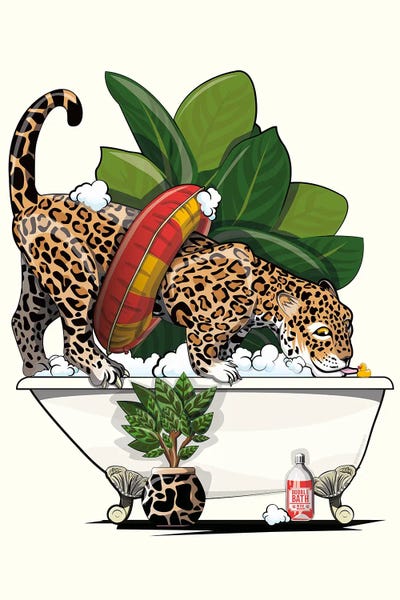 WyattDesign: Jaguar Drinking From The Bath by WyattDesign