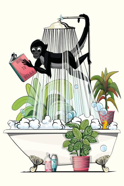 Primates: Spider Monkey In The Bath by WyattDesign