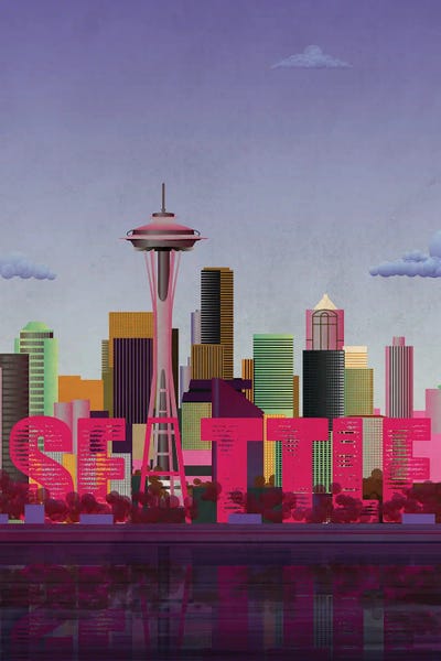 Seattle Skyline by WyattDesign canvas print