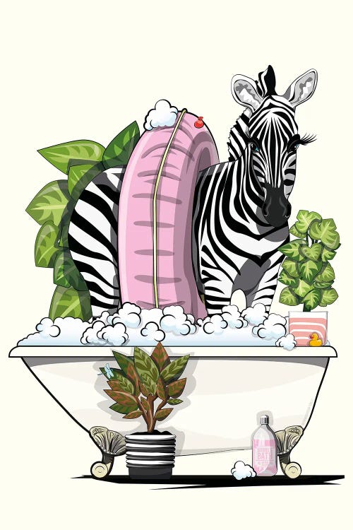 Zebra In Bathtub