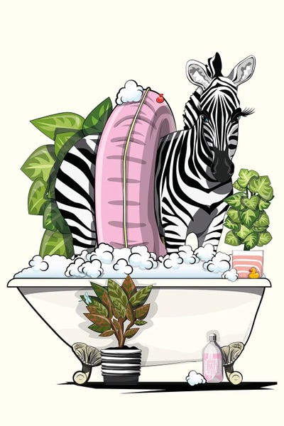 WyattDesign: Zebra In Bathtub by WyattDesign