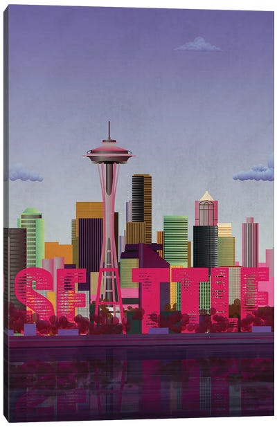 Seattle Skyline Canvas Art Print - WyattDesign
