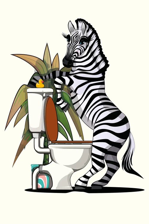 Zebra Using The Toilet