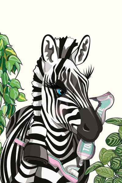 Zebras: Zebra Cleaning Teeth by WyattDesign