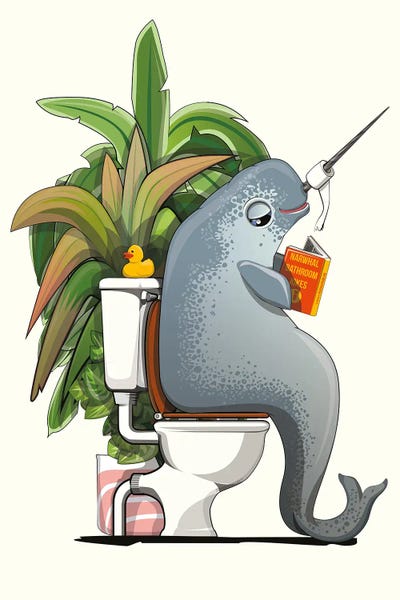 WyattDesign: Narwhal Using The Toilet by WyattDesign
