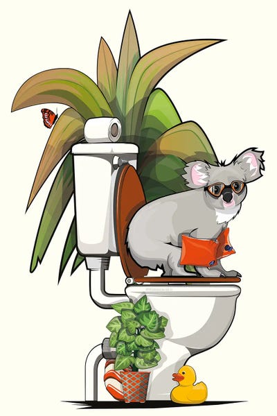 WyattDesign: Koala Using The Toilet by WyattDesign