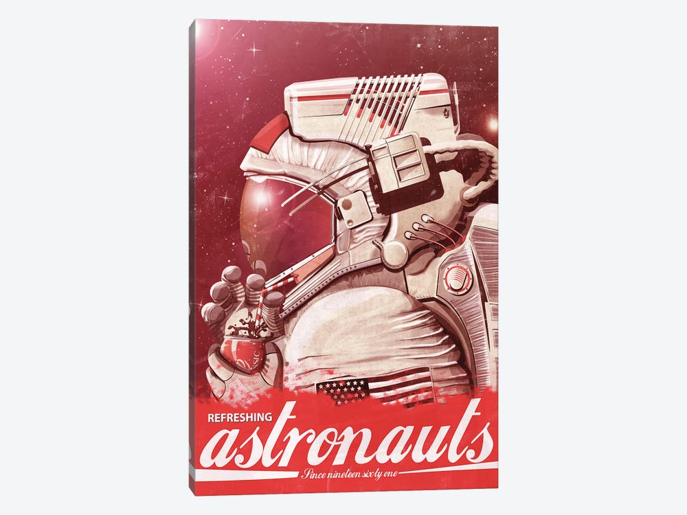 Astronaut Drinking A Coke by WyattDesign 1-piece Art Print