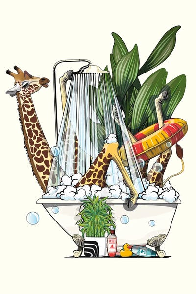 WyattDesign: Giraffe In The Bath by WyattDesign
