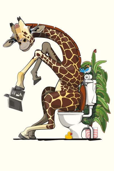 WyattDesign: Giraffe Using The Toilet by WyattDesign
