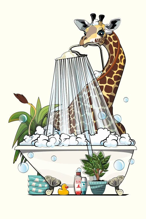 Giraffe In The Shower