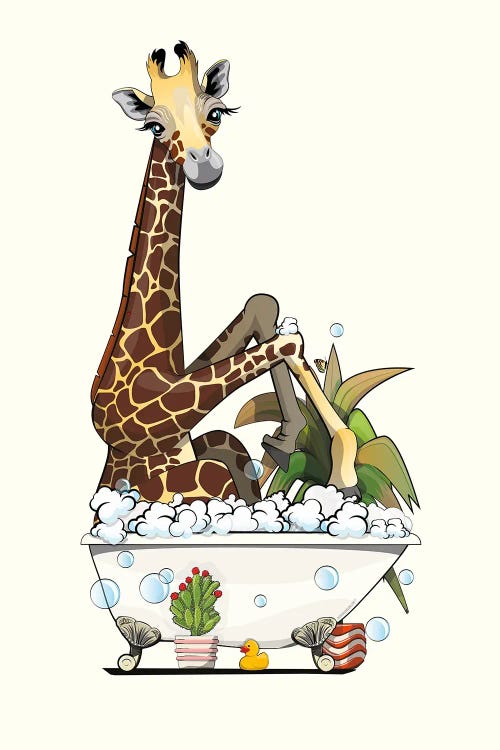 Giraffe Sitting In The Bath