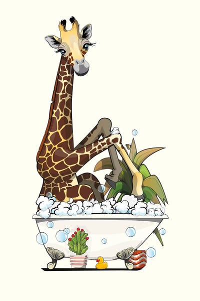 WyattDesign: Giraffe Sitting In The Bath by WyattDesign