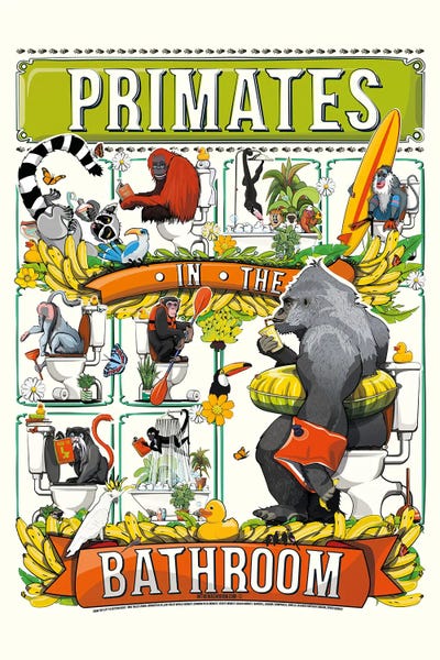 WyattDesign: Primates In The Bathroom by WyattDesign
