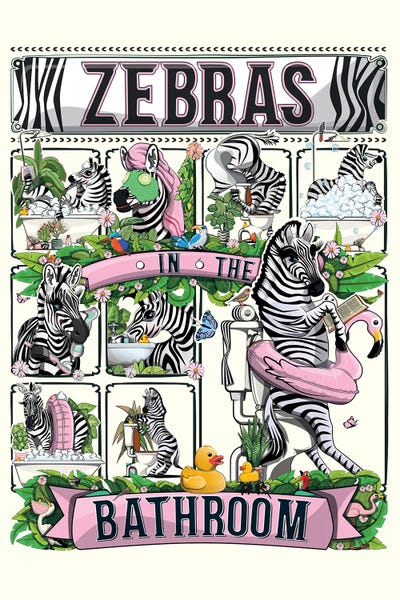 Zebras: Zebras In The Bathroom by WyattDesign