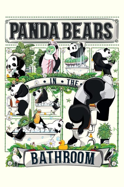 WyattDesign: Panda Bears In The Bathroom by WyattDesign