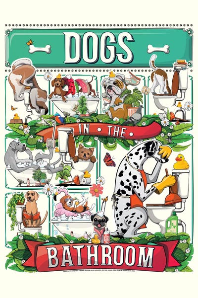 WyattDesign: Dogs In The Bathroom by WyattDesign