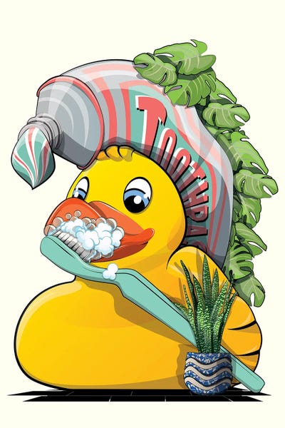 Toys & Collectibles: Rubber Duck Brushing Teeth by WyattDesign