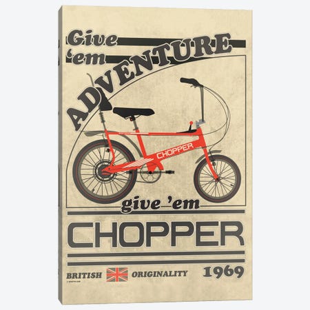 Chopper Bicycle Vintage Advert Canvas Print #WYD31} by WyattDesign Canvas Art Print