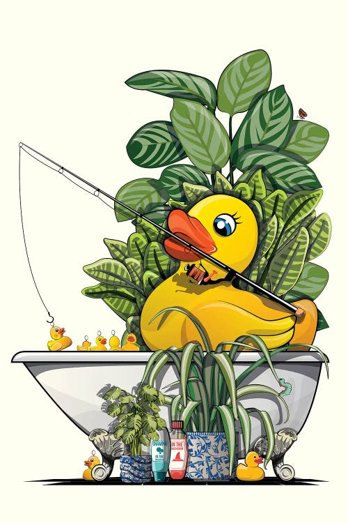 Rubber Duck Fishing In Bathtub