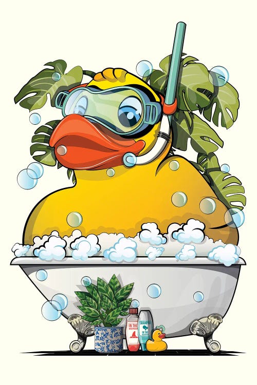 Rubber Duck Taking A Bubble Bath
