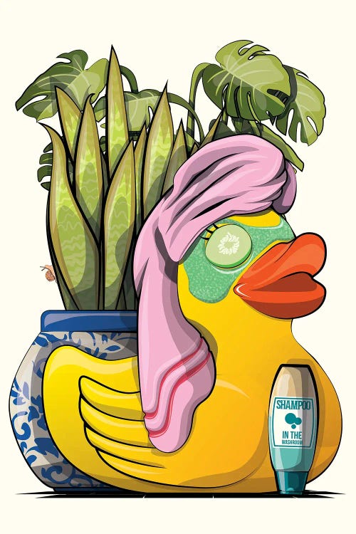 Rubber Duck Relaxing, Using Bathroom Face Mask