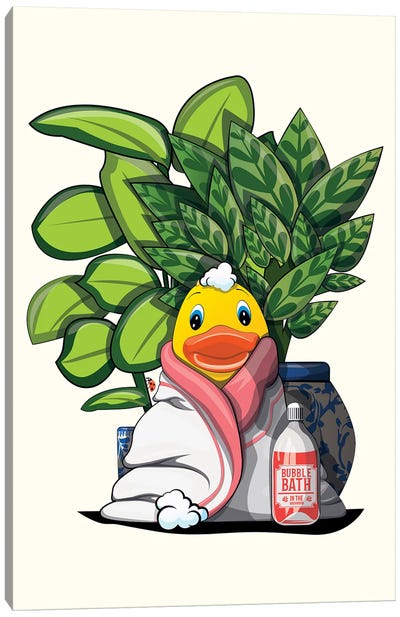 Rubber Duck In Cosy Bathrobe Canvas Art Print - WyattDesign