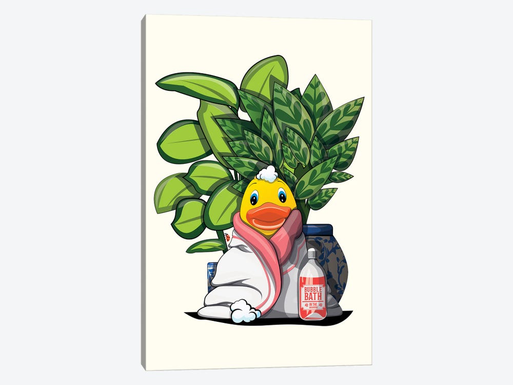 Rubber Duck In Cosy Bathrobe by WyattDesign 1-piece Canvas Art Print