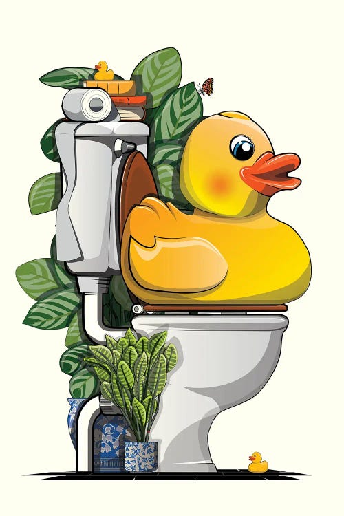 Rubber Duck On The Toilet