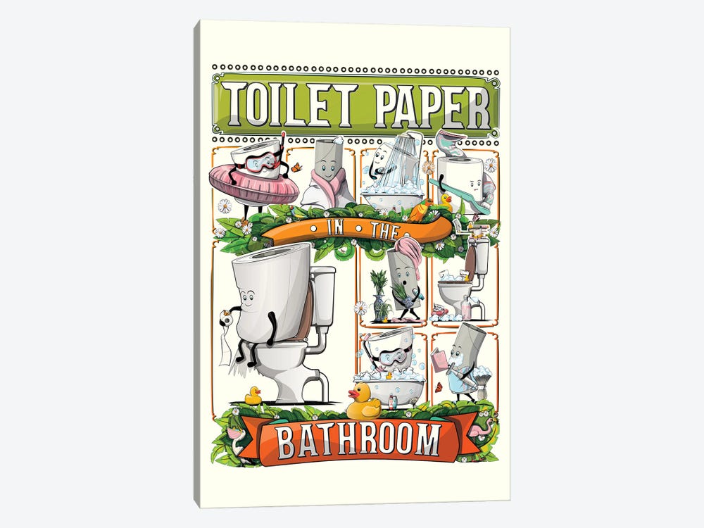 Toilet Paper In The Bathroom by WyattDesign 1-piece Art Print
