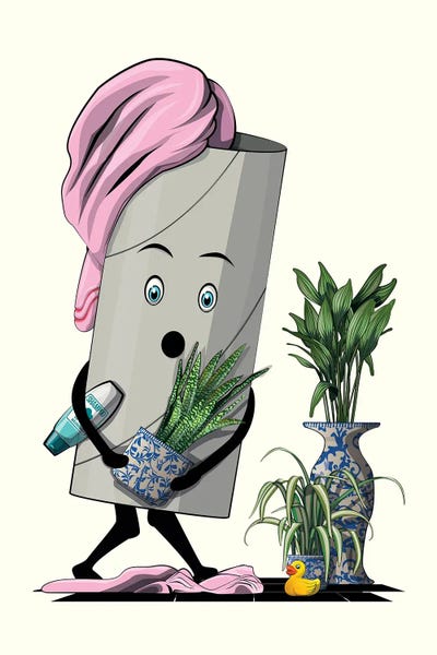 Naked Toilet Roll In The Bathroom by WyattDesign multi panel art