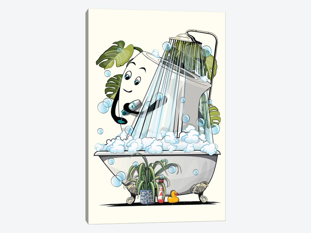Toilet Roll In The Shower by WyattDesign 1-piece Canvas Print