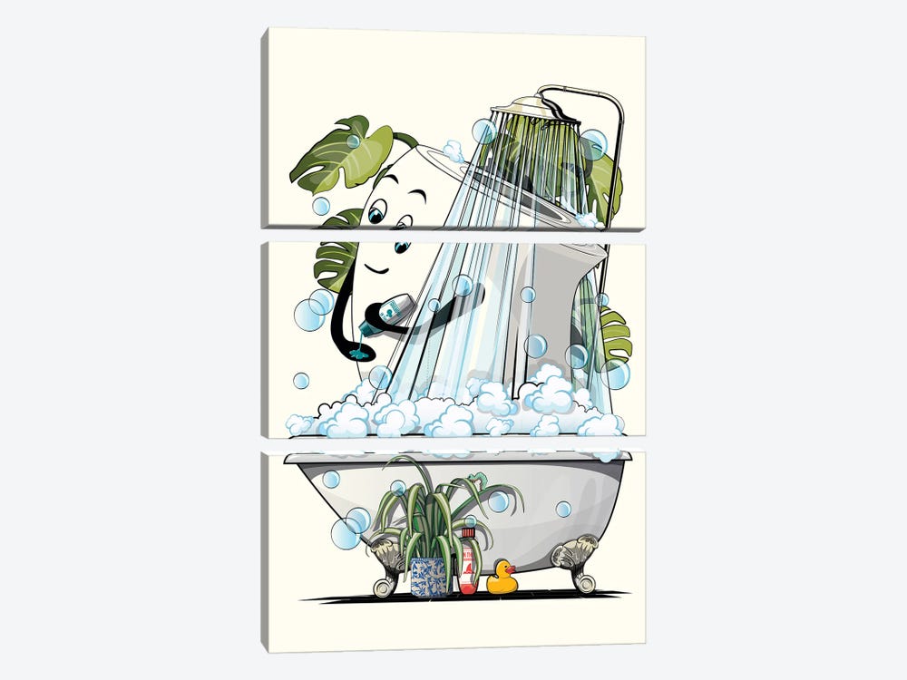Toilet Roll In The Shower by WyattDesign 3-piece Canvas Print