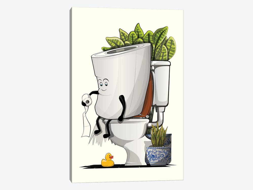 Toilet Roll Sitting On The Toilet by WyattDesign 1-piece Art Print
