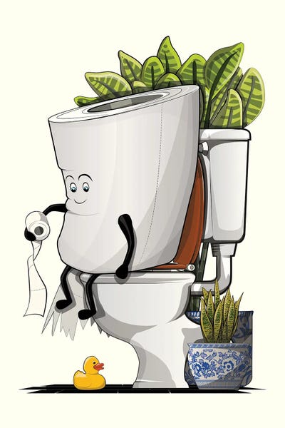 Toilet Roll Sitting On The Toilet