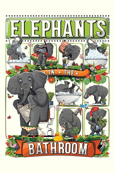 WyattDesign: Elephants In The Bathroom by WyattDesign