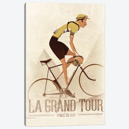 Vintage Tour De France Cyclist Canvas Print #WYD33} by WyattDesign Canvas Print